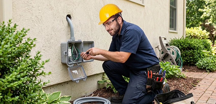 Outdoor Outlet Installation on Vinyl Siding in Ephrata
